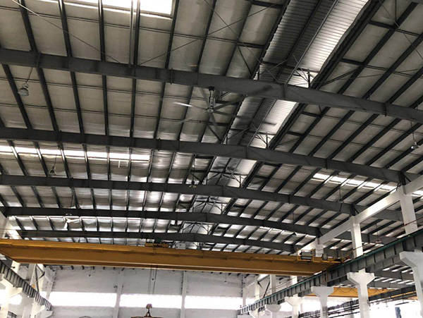 包装厂工业大风扇安装案例-工业大吊扇